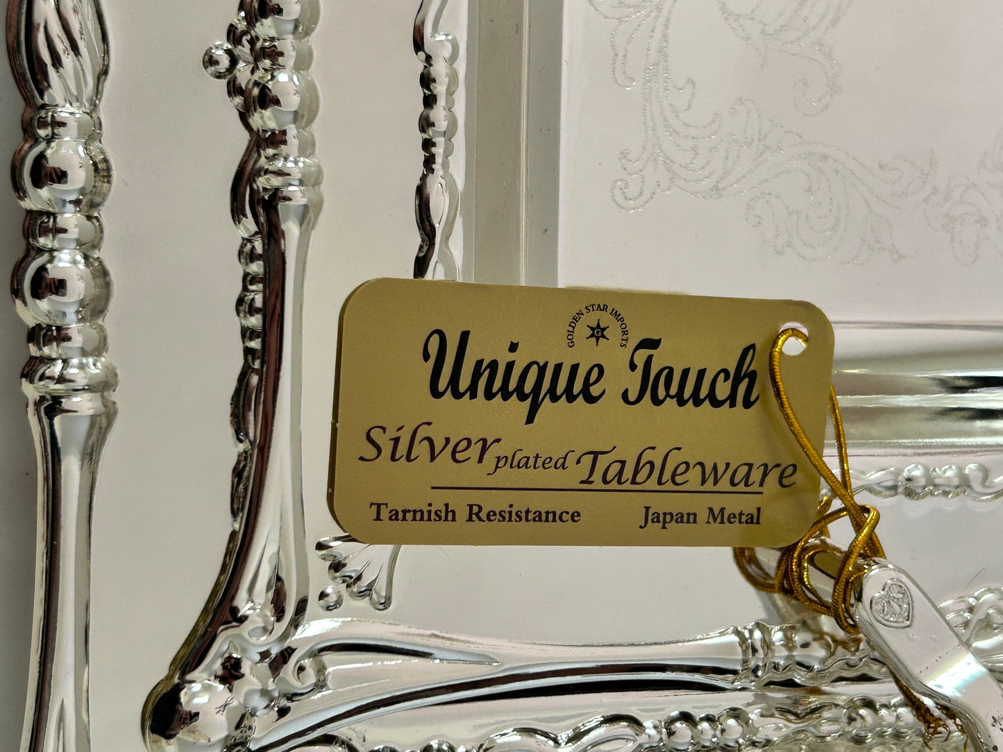 Unique Touch Edelglanz Premium Silver Plated Serving Trays (Set of 2)