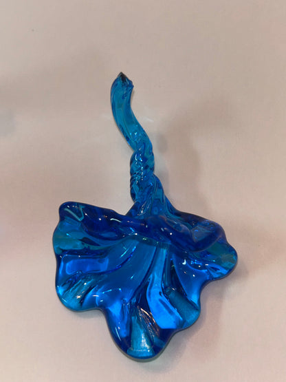 Vintage Hand Blown Glass Art Rooster on Nest Dish and Figurine Set