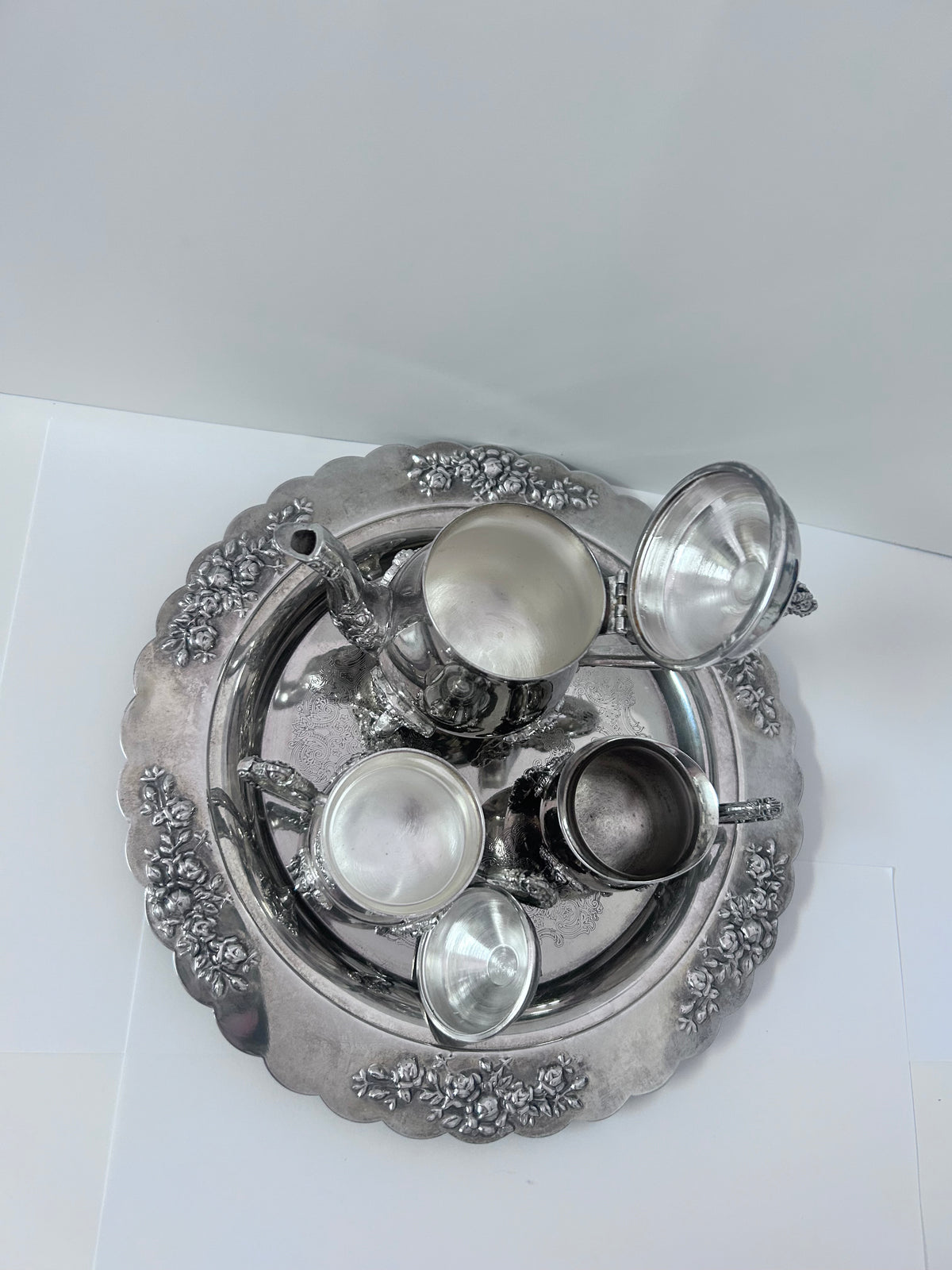 Vintage silver-plated small/ miniature tea and coffee service set