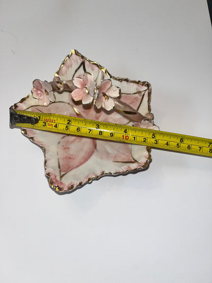 Antique Victorian Brass Stand with Capodimonte Style Bowls & Seashell Collection