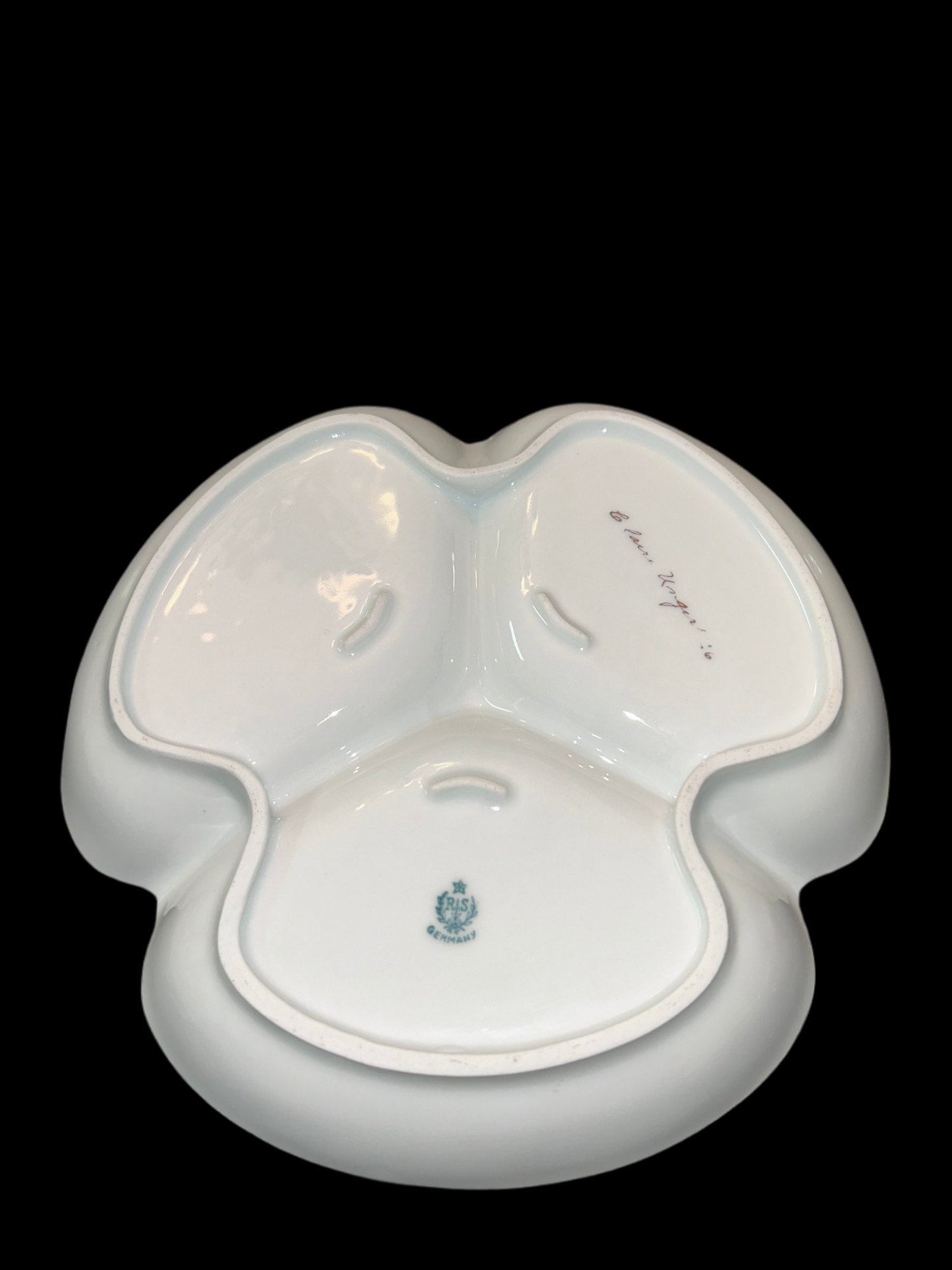 Antique Prussia Signed R.S. Germany Hand Painted Floral Three-Part Serving Dish