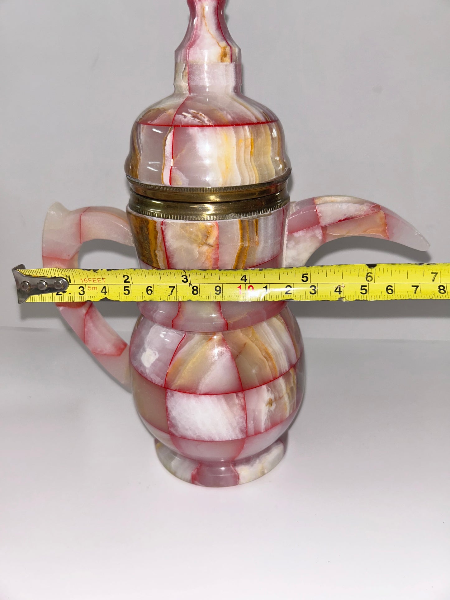 The Rose Onyx Collection: New Handcrafted Stone Dallah & Coffee Service (12-Piece Set)