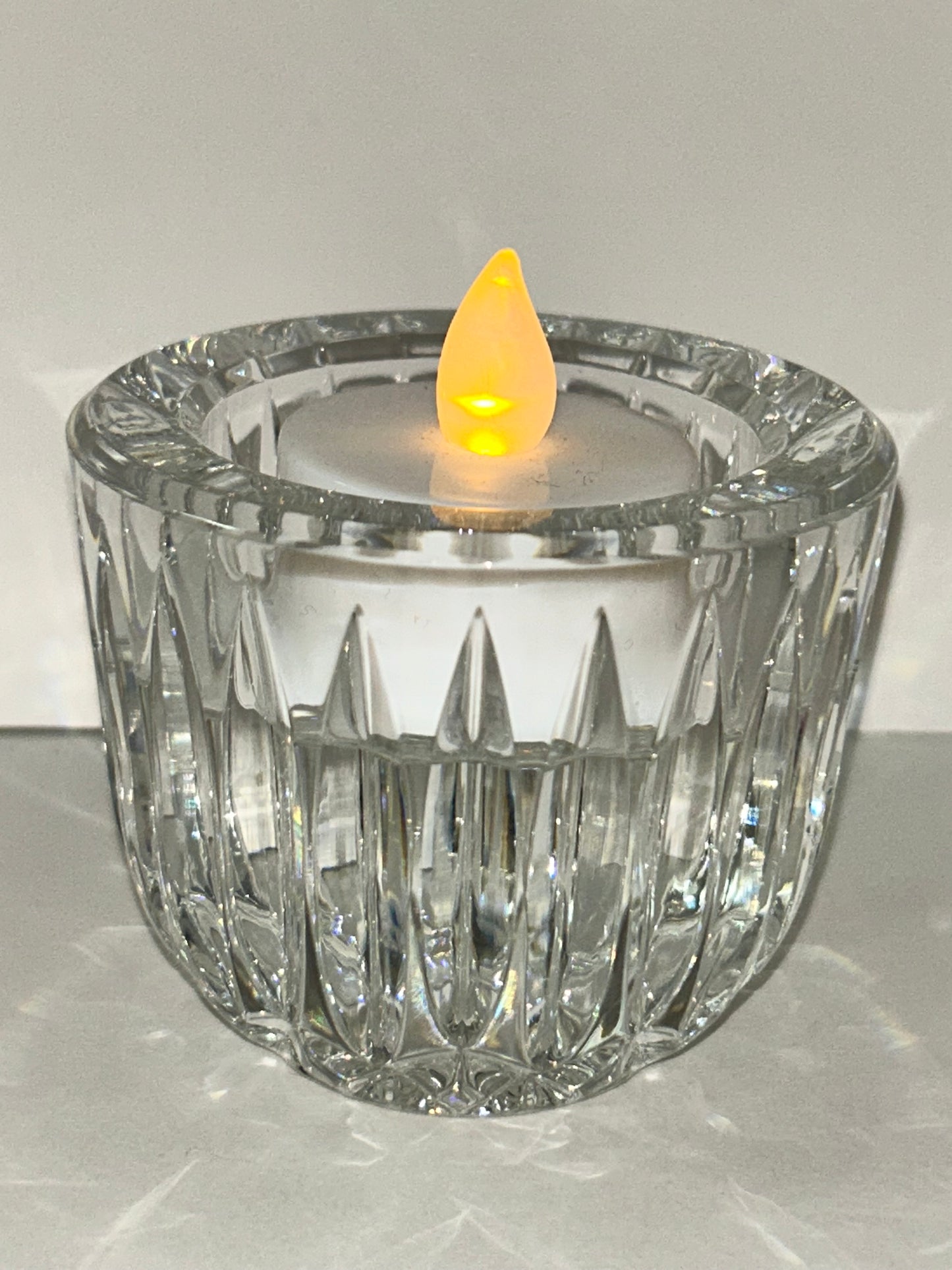 Waterford Marked “For Him For Her" Mismatch Glasses & Candle Holder (Set of 3)