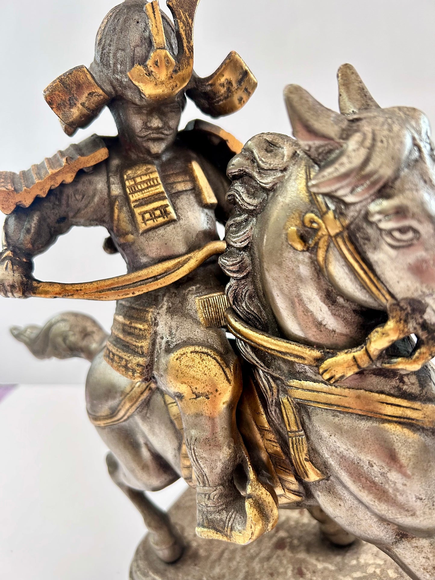 Antique/Vintage Japanese
Samurai Warrior on Horseback
Okimono Statue (2 pieces)