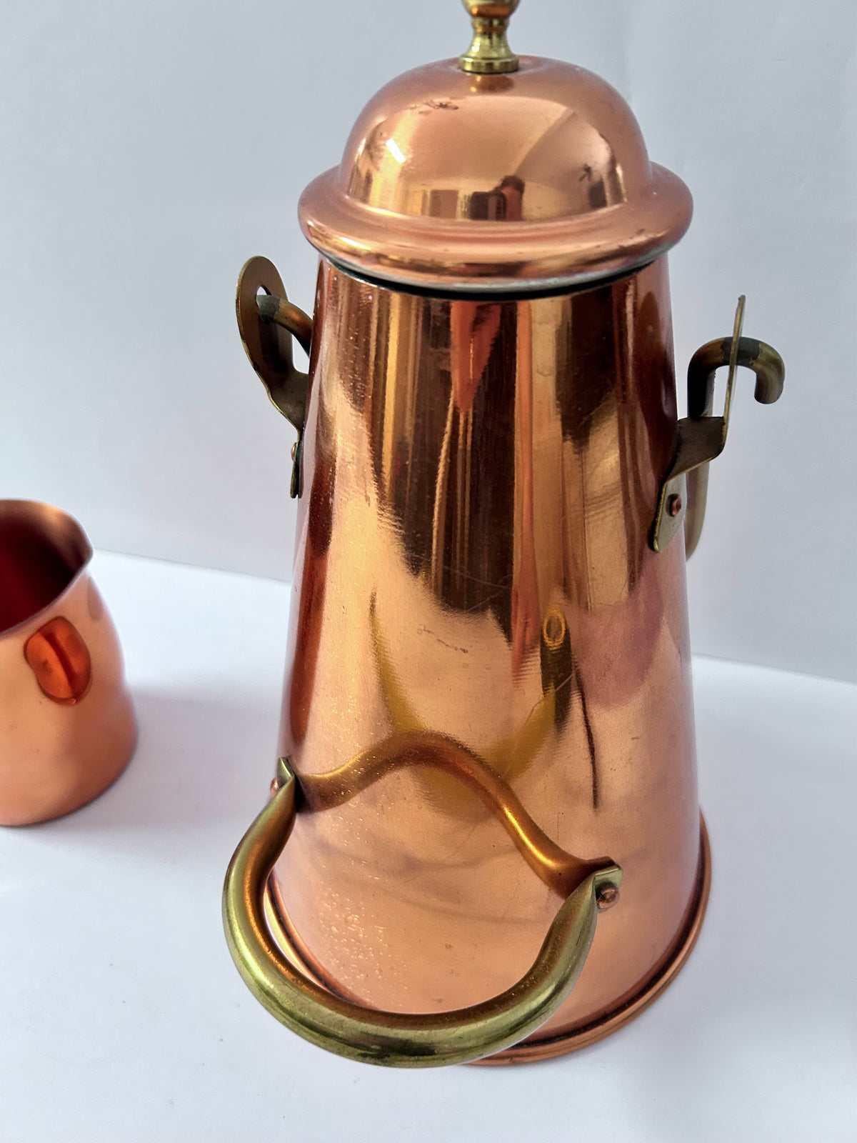 Vintage Taurus Portugal Copper Kettle & C&G USA Pitcher/ Cup Set