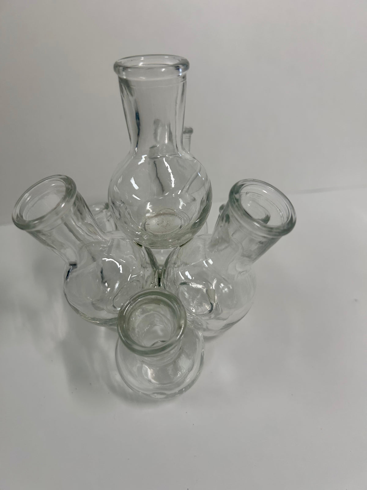 Vintage 2-Piece Tiered Clustered Glass Flower Frog & Propagation Station (25 Bud Vases / Vessels)