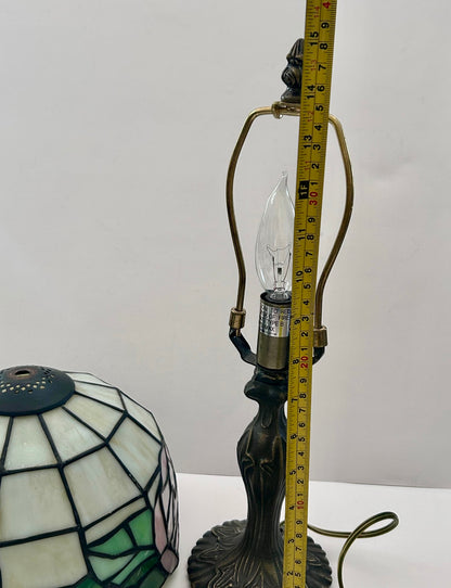 Tiffany-Style Stained Glass Rose Table Lamp (15")