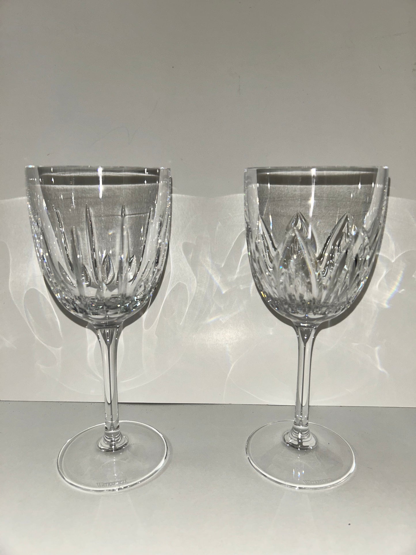 Waterford Marked “For Him For Her" Mismatch Glasses & Candle Holder (Set of 3)