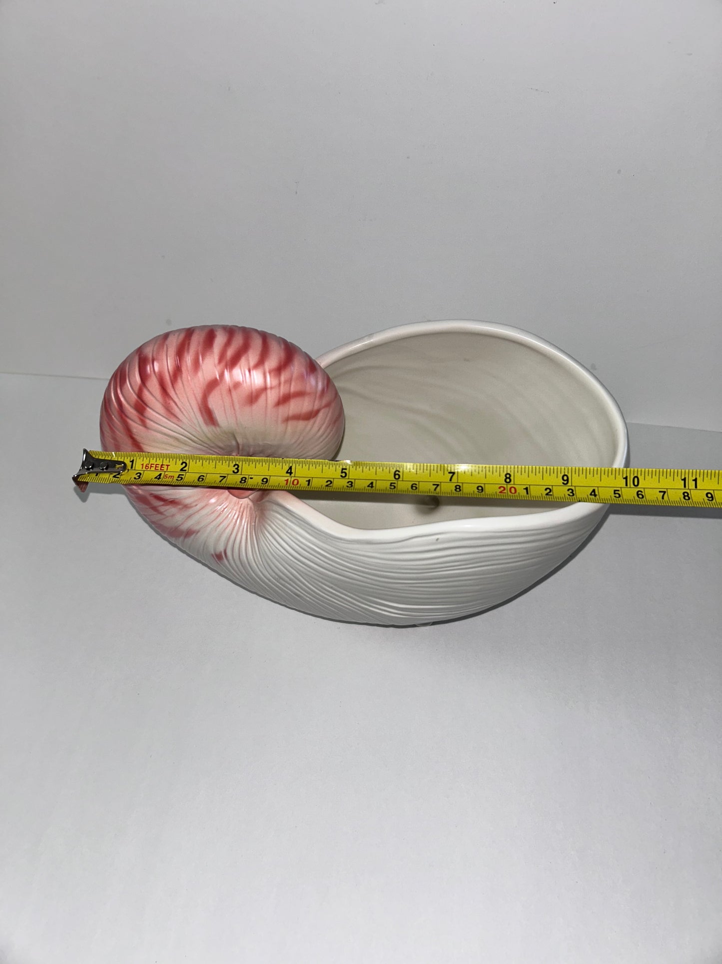 Vintage Fitz and Floyd Hollywood Regency Nautilus Shell Planter - Large- Pink