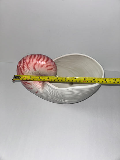 Vintage Fitz and Floyd Hollywood Regency Nautilus Shell Planter - Large- Pink