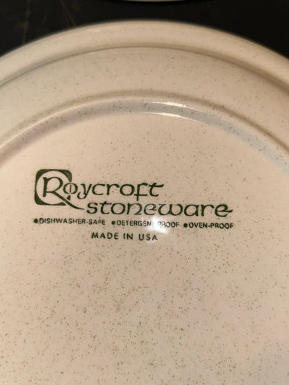 Roycroft Stoneware Daisies Flowers Dinner Plates (Set of 4)