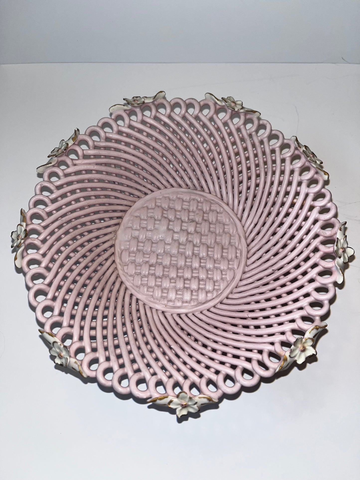 Antique Victorian Brass Stand with Capodimonte Style Bowls & Seashell Collection