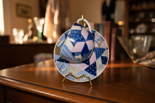 Ralph Lauren Wedgwood "Patchwork" Cup & Saucer Set - 1989 England