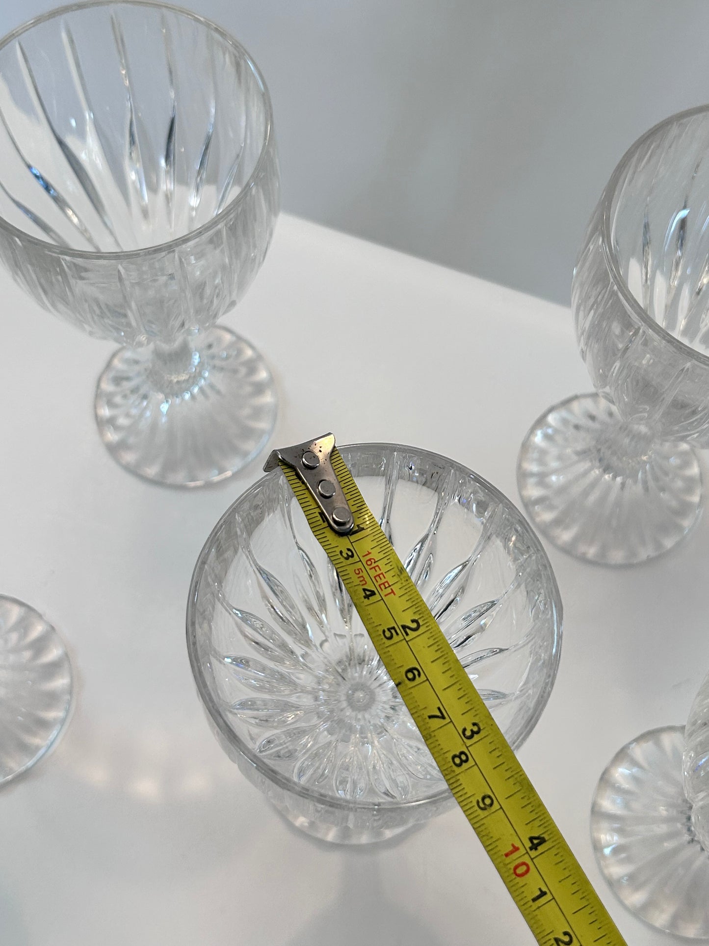 Set of 6 Mikasa Park Lane Crystal Goblets - Vintage Vertical Cut 6-3/4 in. Stemware