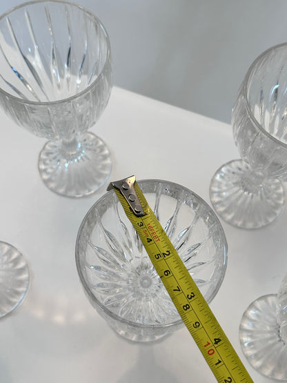 Set of 6 Mikasa Park Lane Crystal Goblets - Vintage Vertical Cut 6-3/4 in. Stemware