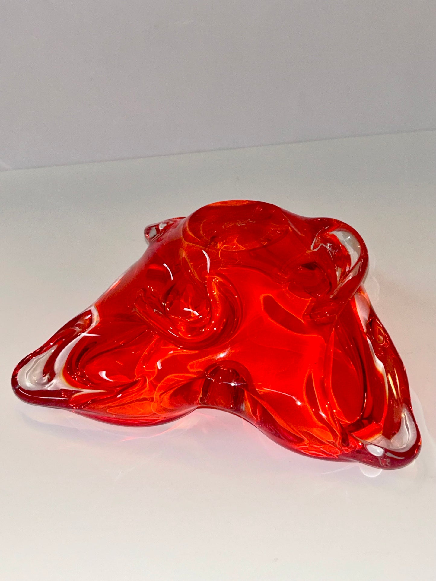 Mid-Century Modern Chalet Signed Artistic Glass Large (10”)Heavy Ashtray
