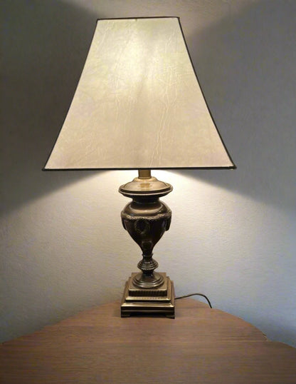 *Fix*Vintage Kaeder Unique (20”) Bronze/Brass Lamp Leather shade.