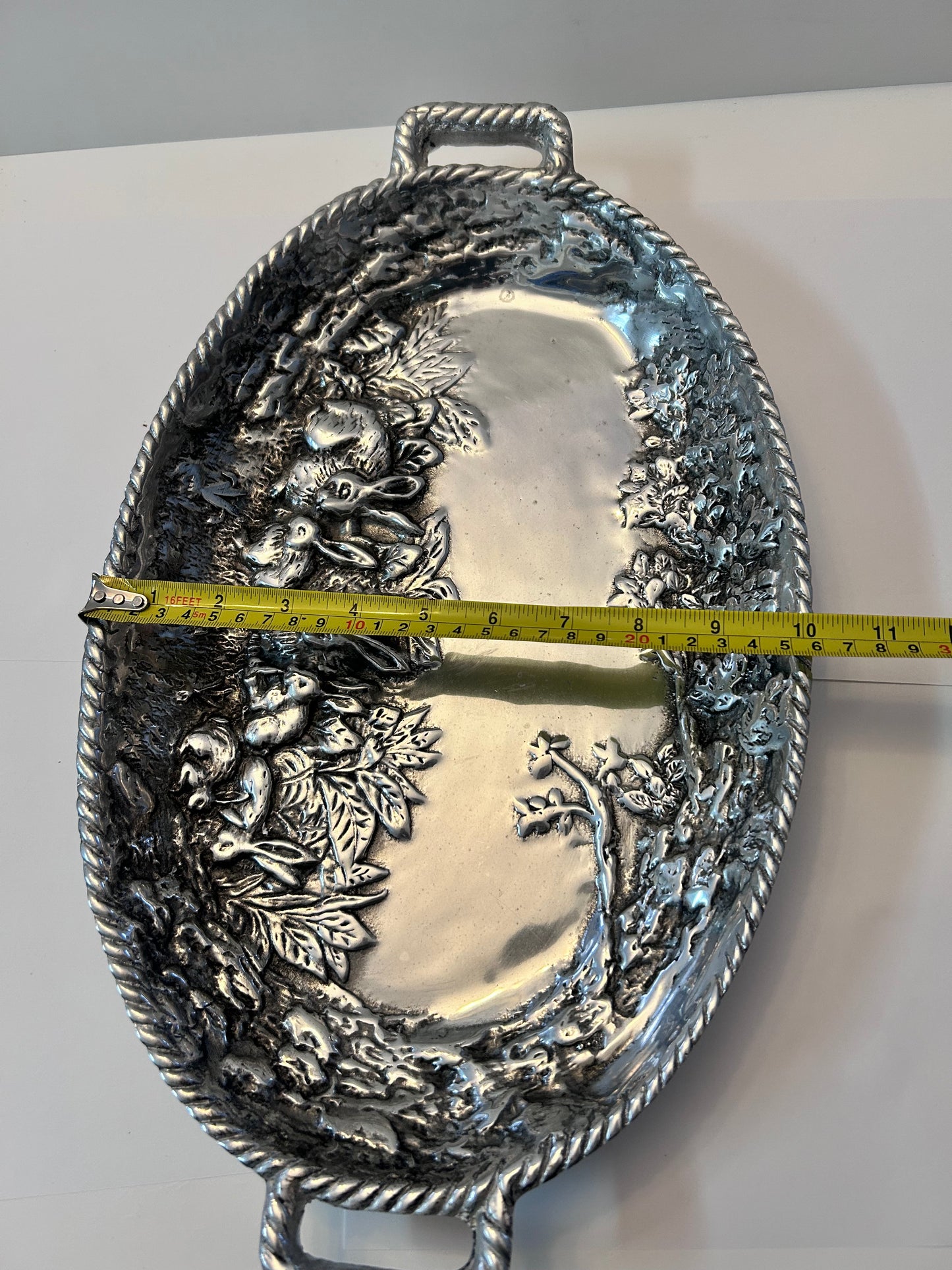 Vintage Sheridan Imports Aluminum Bunny Serving Tray