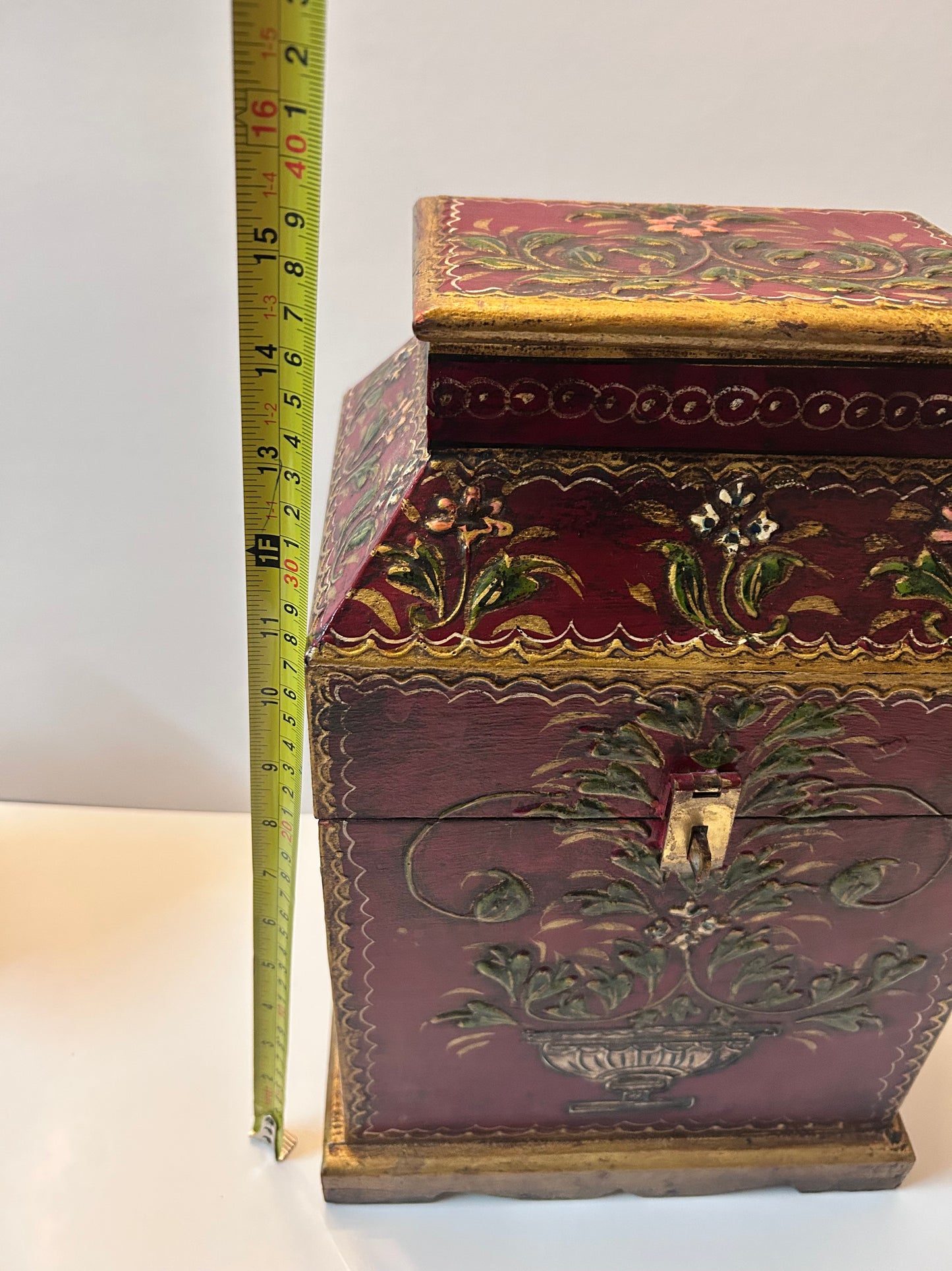 Vintage Handmade, Hand-Painted Wooden Storage/ Jewelry Box