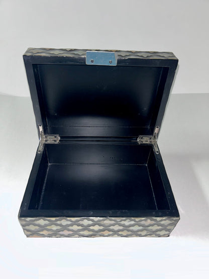 Litton Lane Rectangle Mother of Pearl Box with Hinged Lid