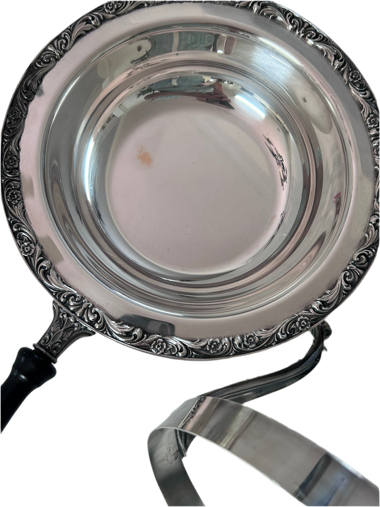 Antique Chafing Dish Victorian Roses Design Silver Plated Over Copper (5 Pieces)