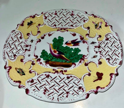 Chelsea House Bird Butterfly Decorative Platter (12”)& Andrea Sadek Chelsea Bird (8”)Plates