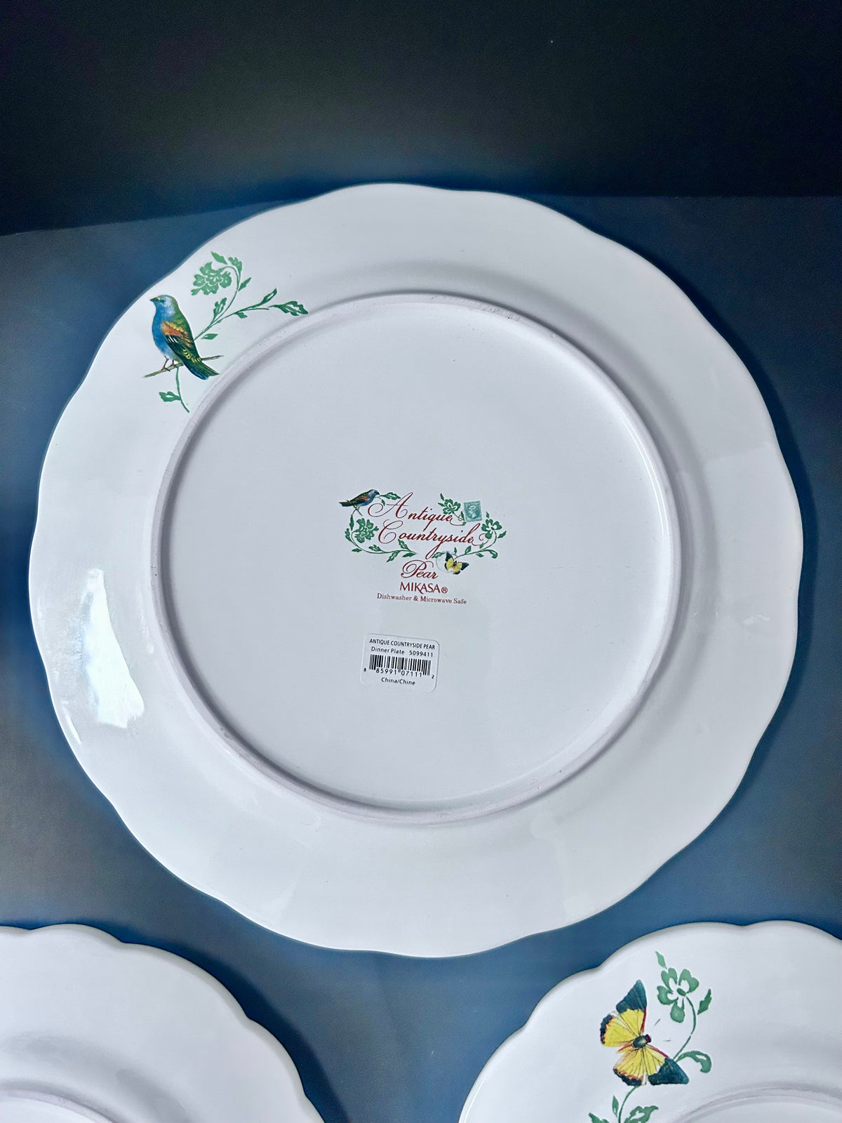 NWT Mikasa Antique Countryside Pear Plate Set  ~11" Dinner Plate & (2) 8.5" Salad Plates