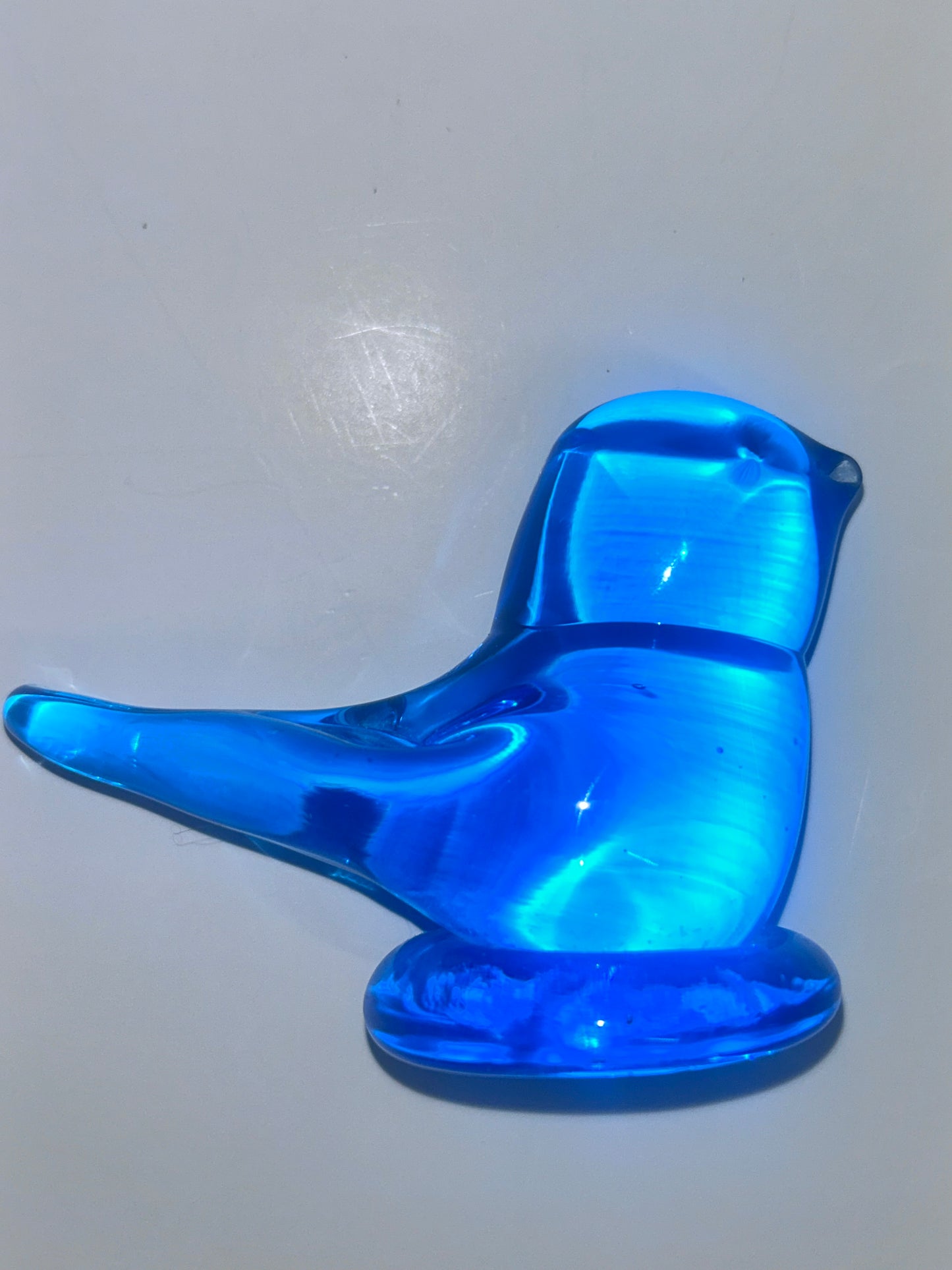 Vintage Kanawha Turquoise Blue Small (3”to 6”)Art Glass 5-Piece Mint Lot - Signed Decanter, Bluebird &
Glassware
