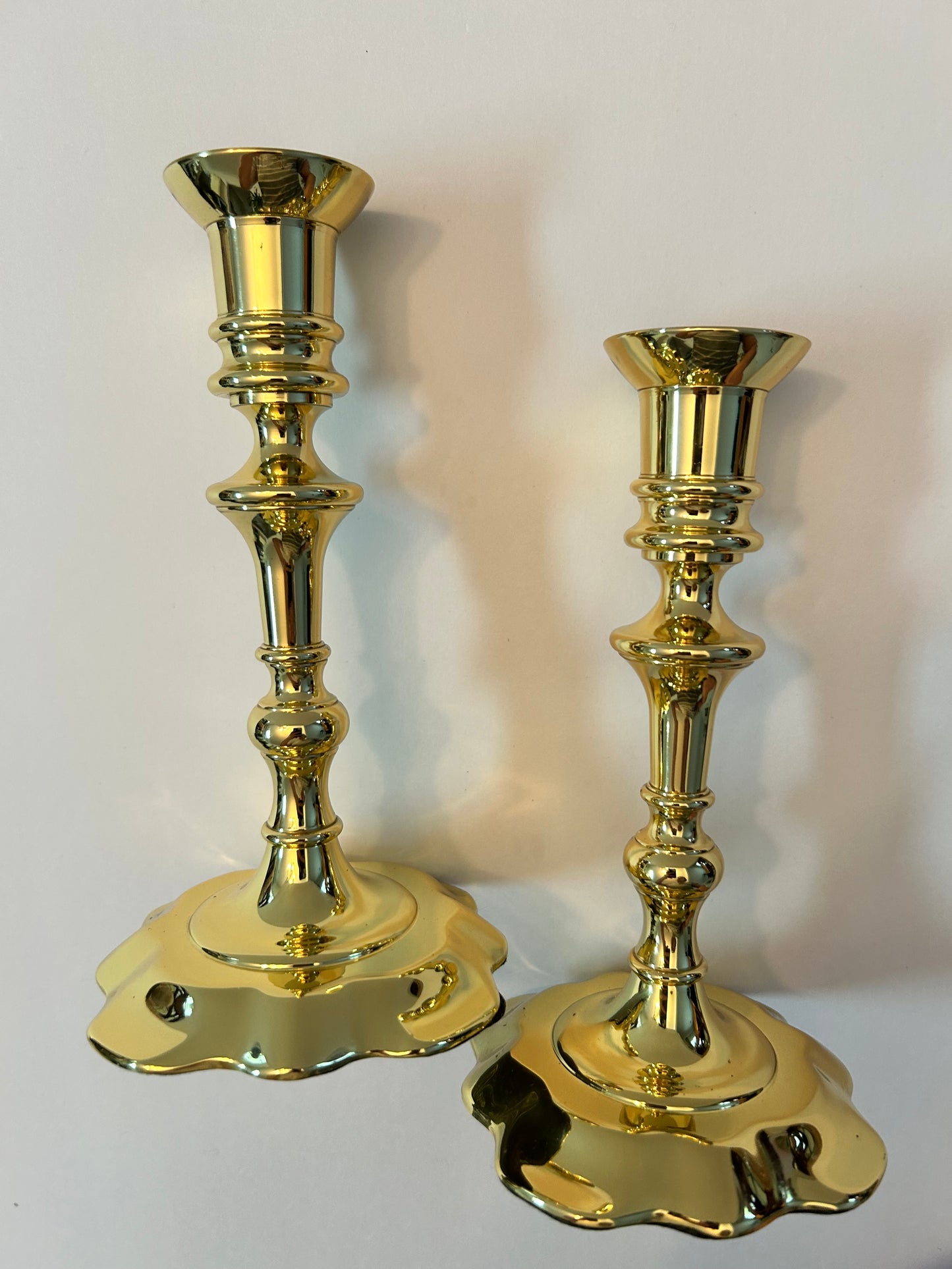 Baldwin Historic Deerfield Collection Solid Brass Queen Anne Style Candlestick Holders
