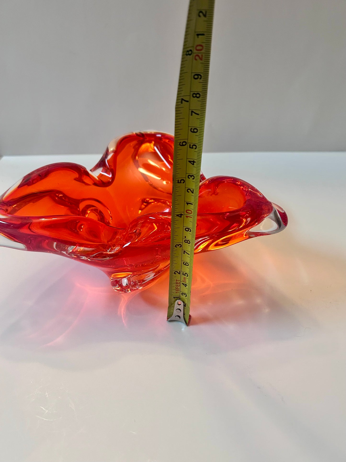 Mid-Century Modern Chalet Signed Artistic Glass Large (10”)Heavy Ashtray