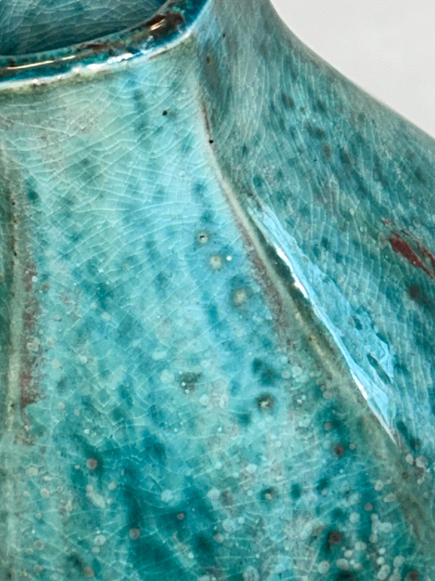 Frontgate Speckled Green Gourd Ceramic Vase