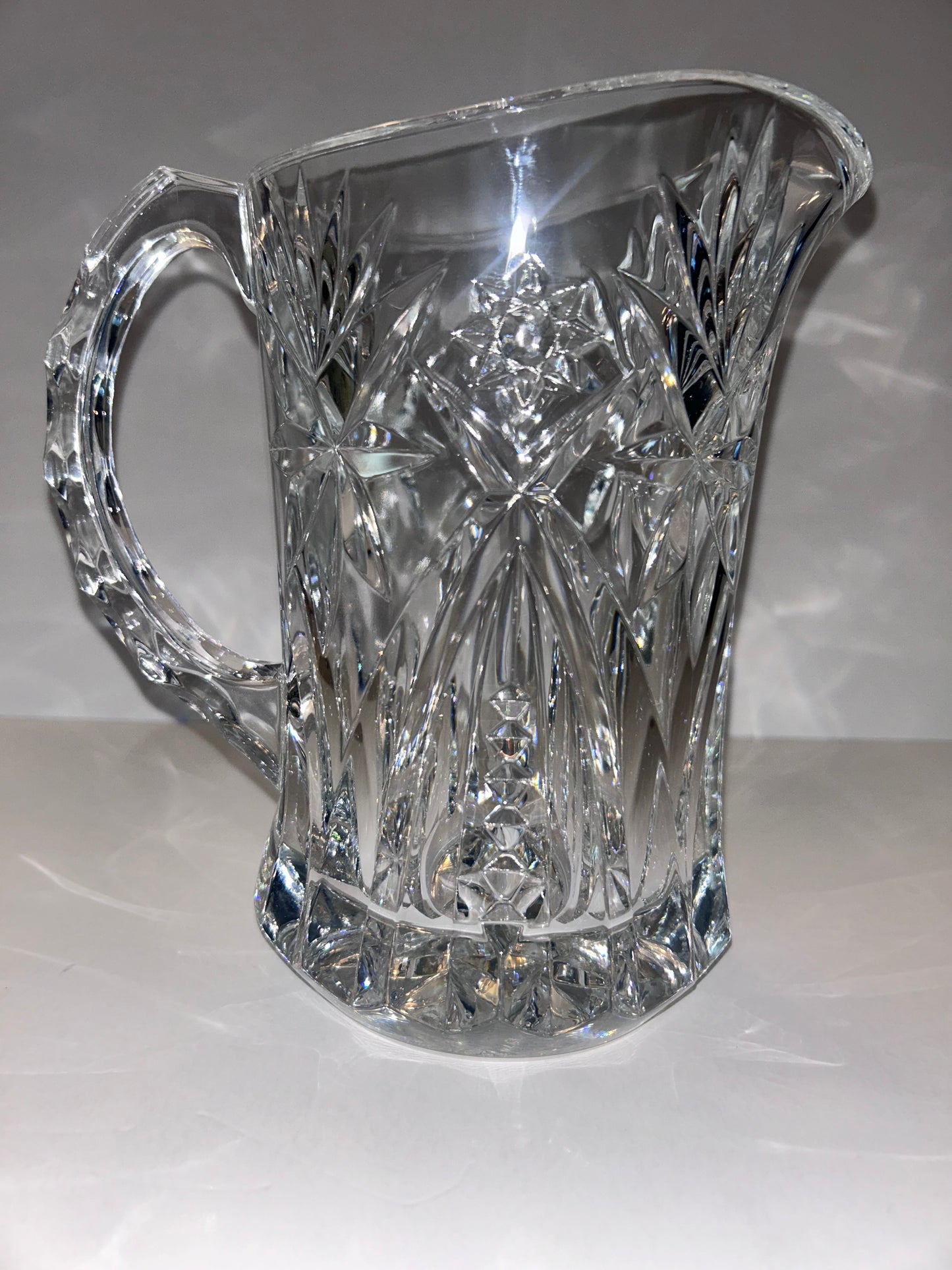 Heavy Cut 24% Lead Crystal Pitcher - Starburst & Pinwheel
Pattern