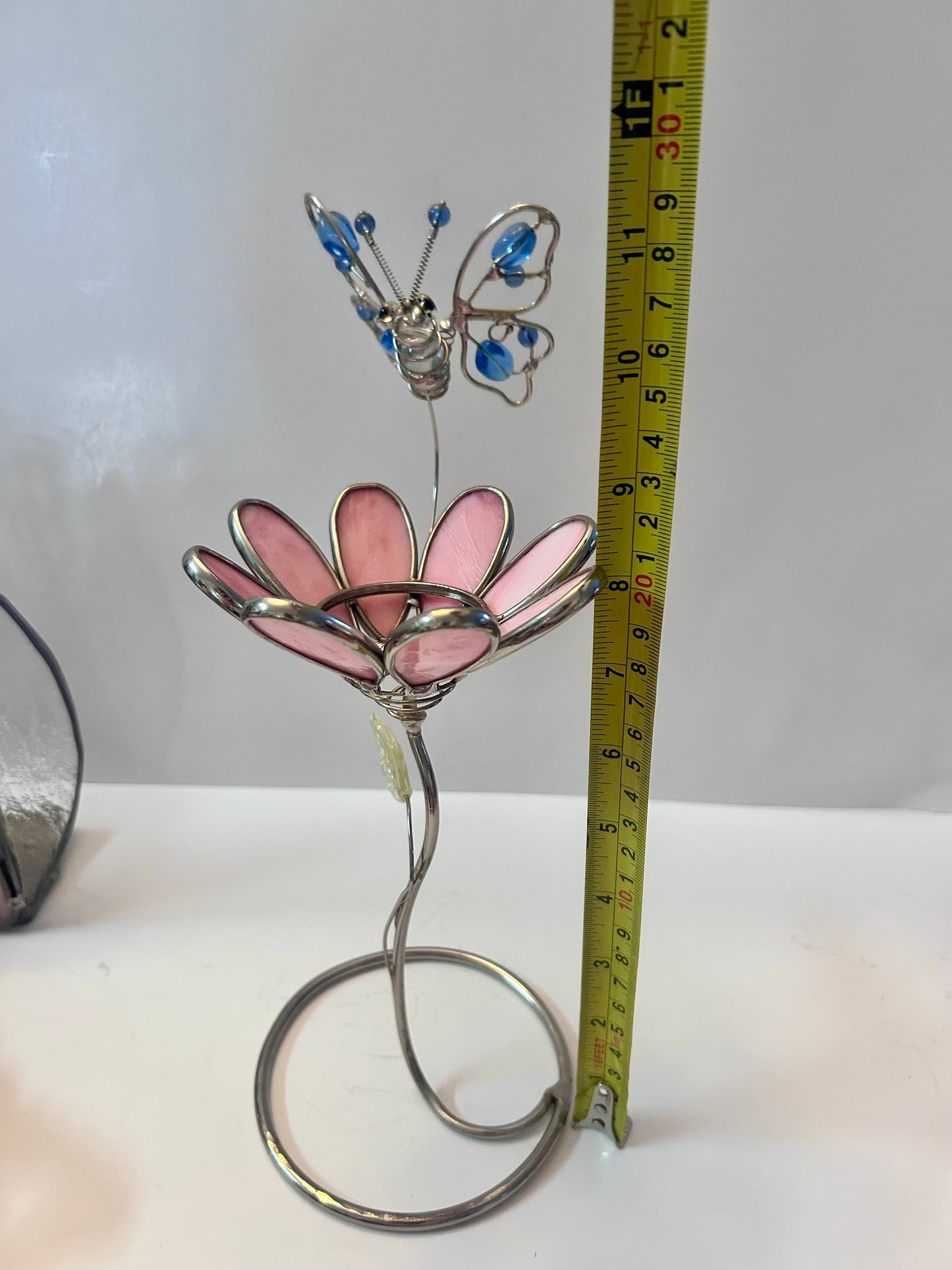 Vintage Two-piece Handcrafted Stained Glass Figurine Set