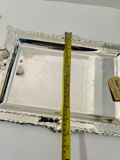 Unique Touch Edelglanz Premium Silver Plated Serving Trays (Set of 2)