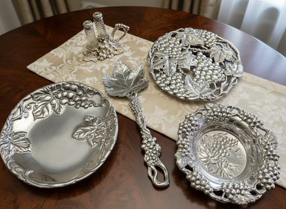 Arthur Court Cast Aluminum Grape & Leaf Serving Set (5 Pieces)