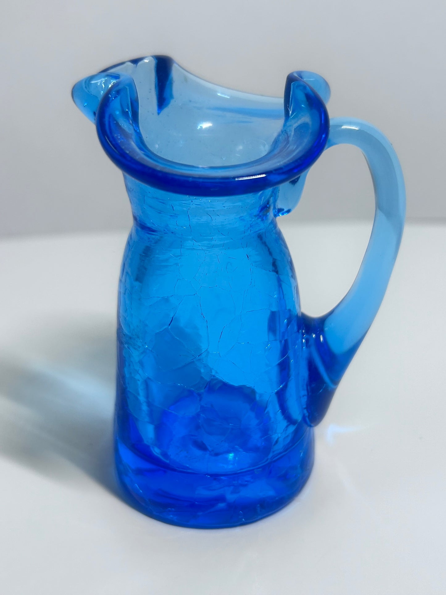 Vintage Kanawha Turquoise Blue Small (3”to 6”)Art Glass 5-Piece Mint Lot - Signed Decanter, Bluebird &
Glassware