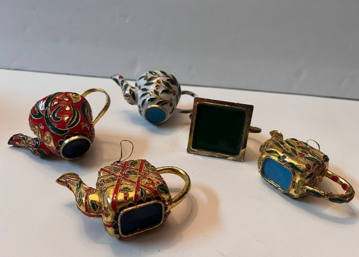 Hand-Painted Cloisonné Enamel Teapot Ornaments