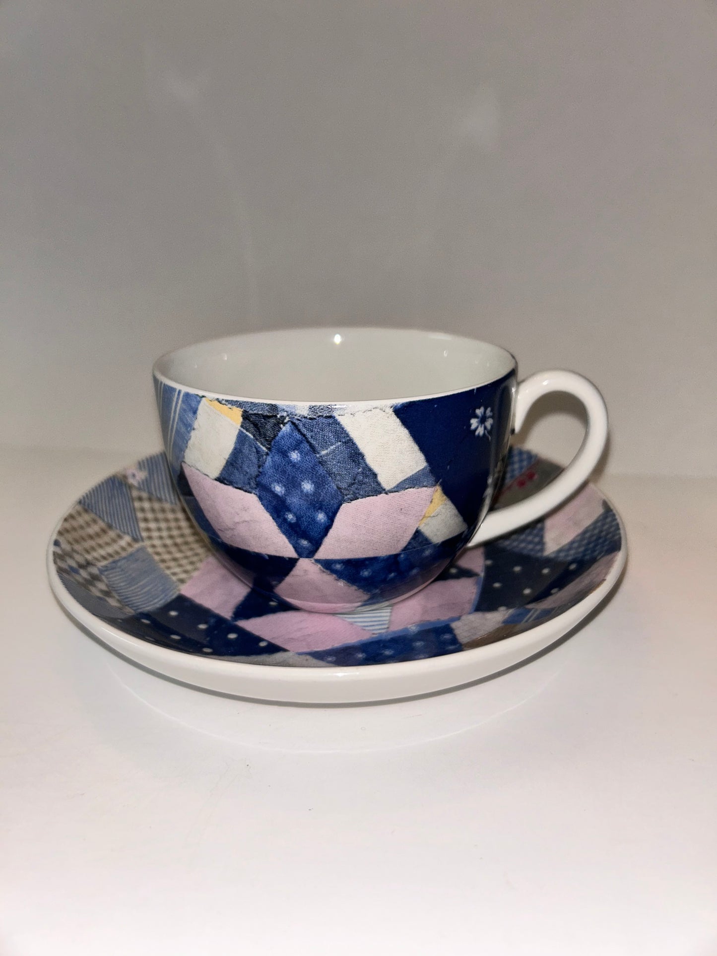 Ralph Lauren Wedgwood "Patchwork" Cup & Saucer Set - 1989 England