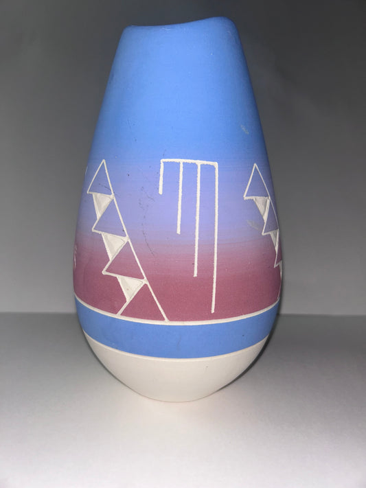 Vintage Signed Thunder Sioux Native American Pottery Vase