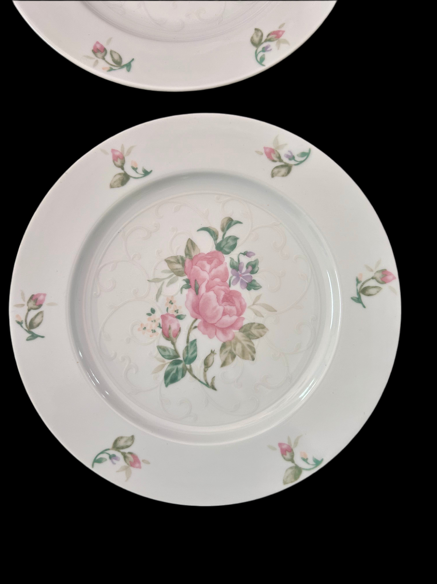 Gorham Lady Anne Pink Rose Salad Plates (Set of 4)
