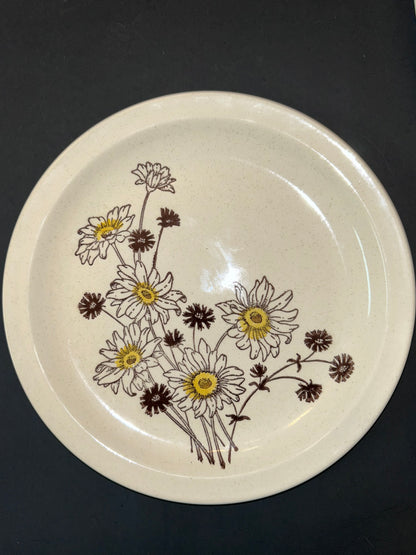 Roycroft Stoneware Daisies Flowers Dinner Plates (Set of 4)