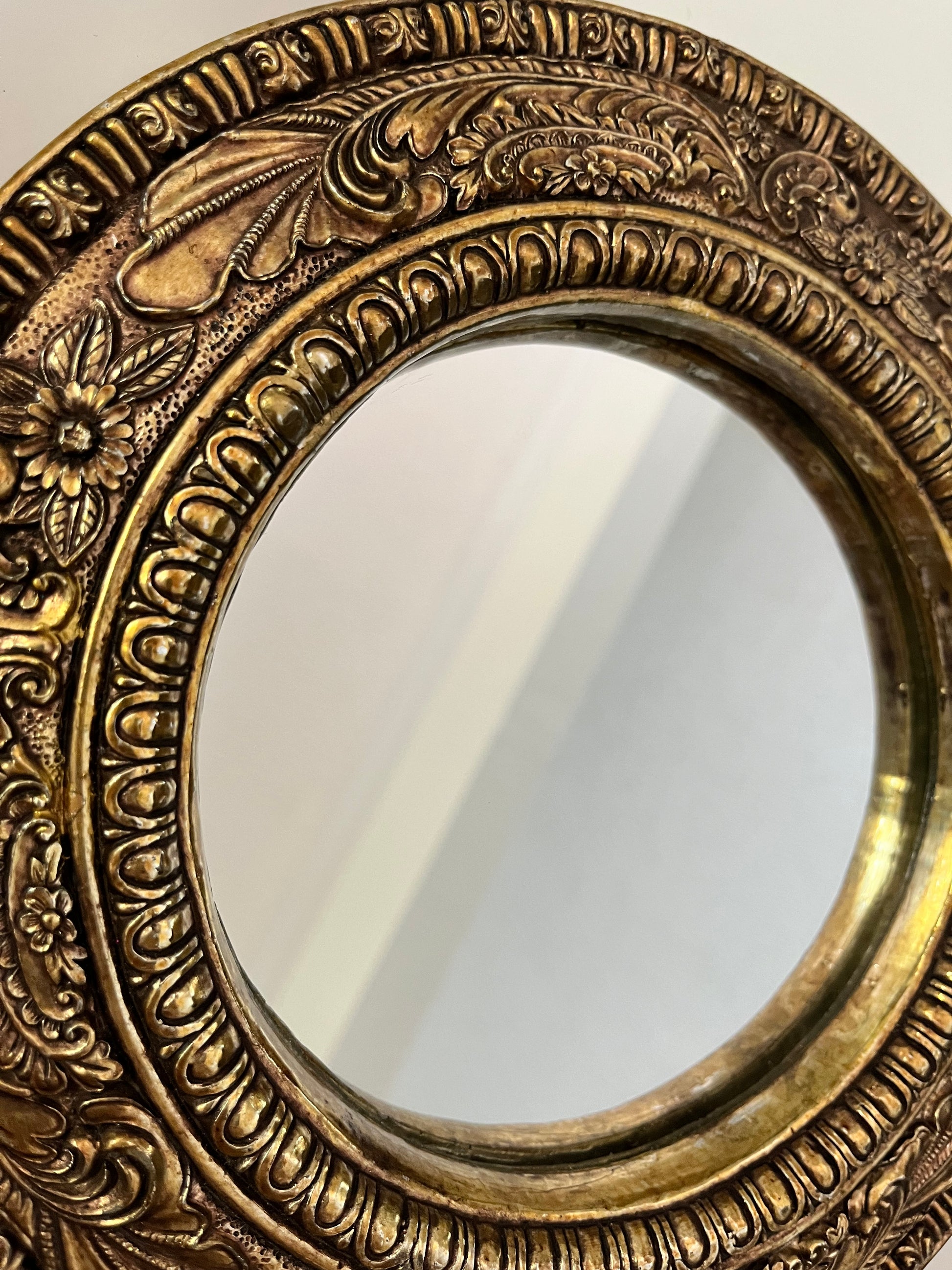 Antique Ornate Bronze Wall Mirror