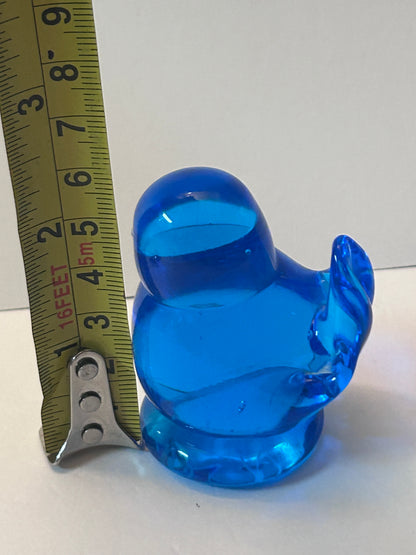 Vintage Hand Blown Glass Art Rooster on Nest Dish and Figurine Set