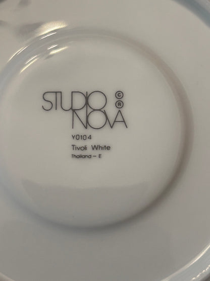 Studio Nova Tivoli White Y0104 16 Pc Tea/ Coffee Set | Teapot, 6 Cups/Saucers, 3 Mugs