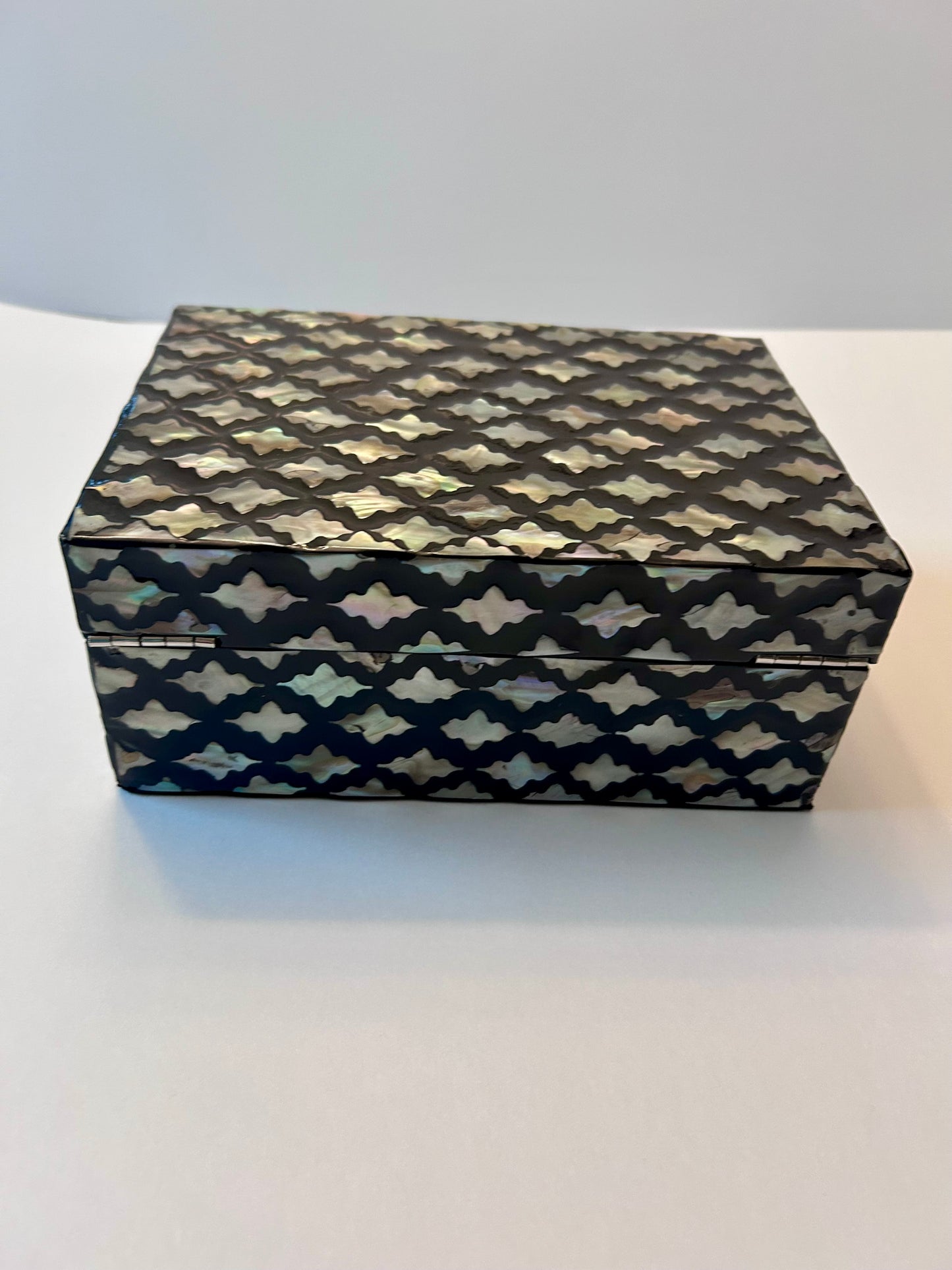 Litton Lane Rectangle Mother of Pearl Box with Hinged Lid