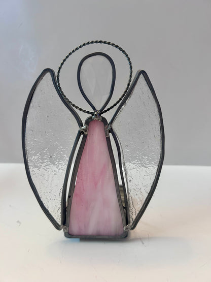 Vintage Two-piece Handcrafted Stained Glass Figurine Set