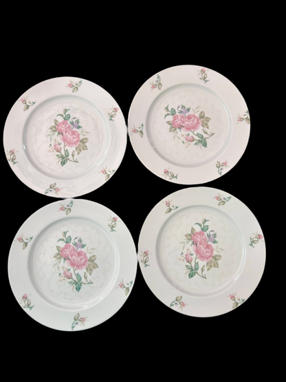 Gorham Lady Anne Pink Rose Salad Plates (Set of 4)