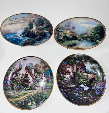 Thomas Kinkade & Violet Schwenig Collector Plate Set (4) - Bradford & Franklin Mint
