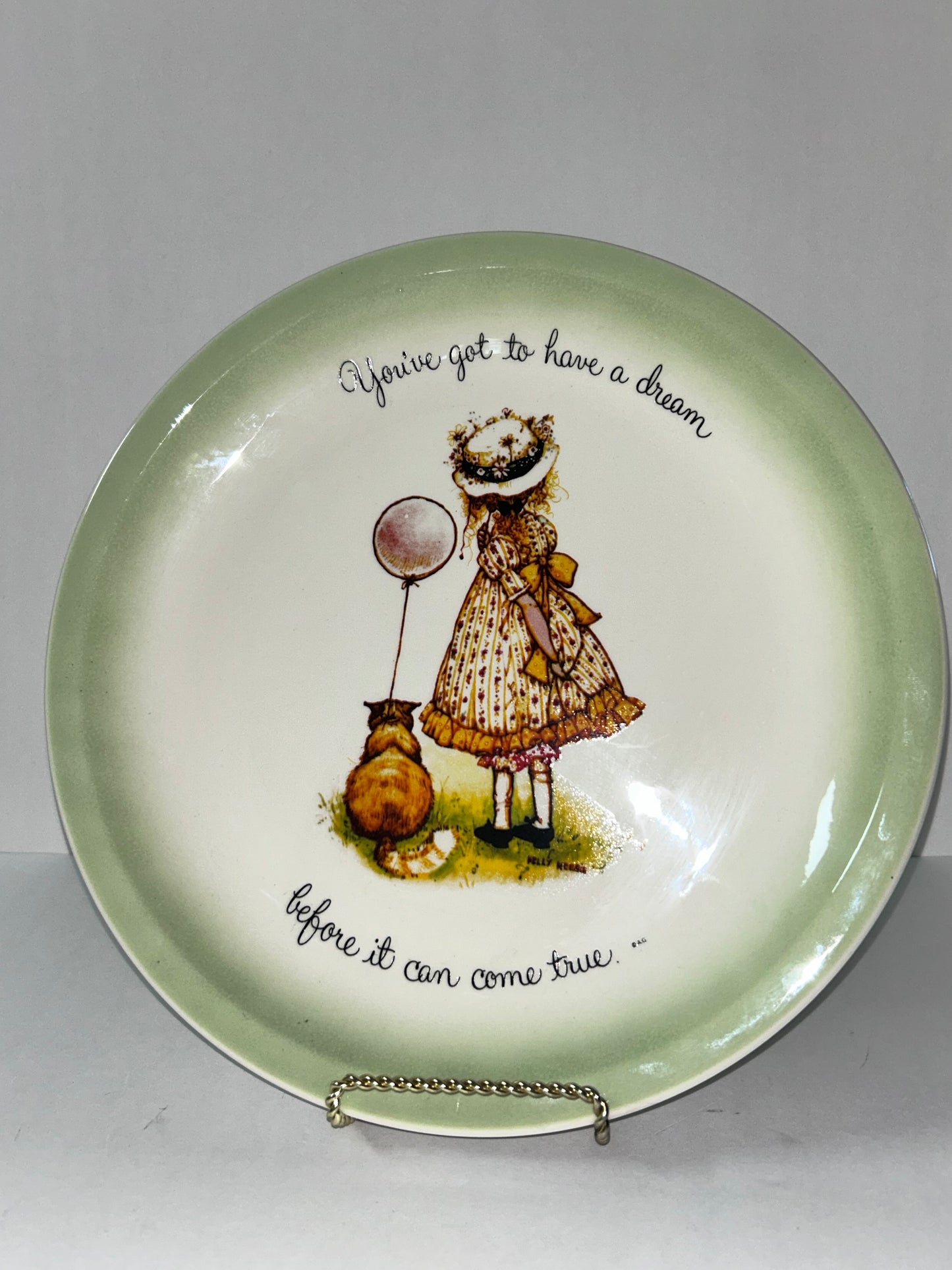 Vintage 70s Children's Plate Set (5)- Holly Hobbie & Gigi -Excellent Condition