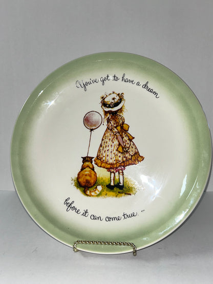 Vintage 70s Children's Plate Set (5)- Holly Hobbie & Gigi -Excellent Condition